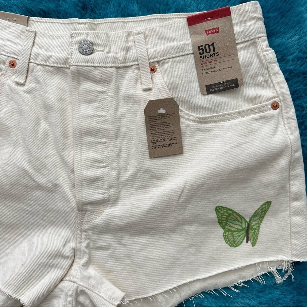 LEVI'S Women's 501 Cotton High-Rise Denim Shorts Size 32 - Picture 3 of 16